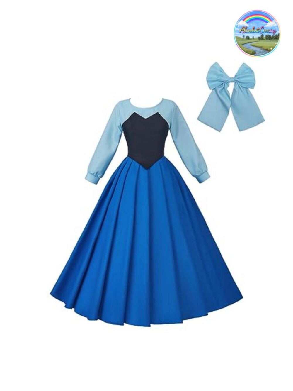 Women's Princess Mermaid Costume Cosplay Party Dress with Headwear